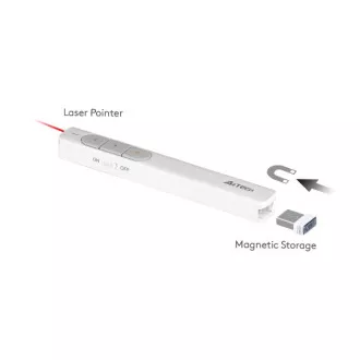 A4tech 2.4G bezdrátový laserový prezentér & ukazovátko, bílá