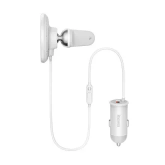 Baseus CW01 magnetický držák s bezdrátovým nabíjením (do ventilační mřížky) 15W+25W, bílá