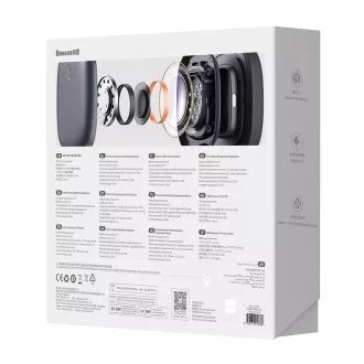 Baseus Bowie H2 TWS bezdrátová sluchátka přes hlavu Bluetooth 5.2, šedá Baseus Bowie H2 TWS bezdrátová sluchátka přes hlavu Bluetooth 5.2, šedá