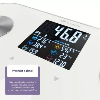 TrueLife FitScale W6 BT - Bioelektrická impedanční bluetooth váha - bílá