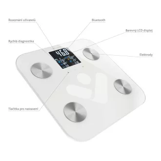 TrueLife FitScale W6 BT - Bioelektrická impedanční bluetooth váha - bílá