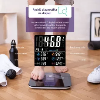 TrueLife FitScale W7 BT - Bioelektrická impedanční bluetooth váha - černá TrueLife FitScale W7 BT - Bioelektrická impedanční bluetooth váha - černá