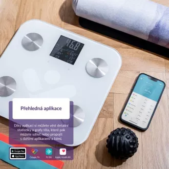 TrueLife FitScale W7 BT - Bioelektrická impedanční bluetooth váha - bílá