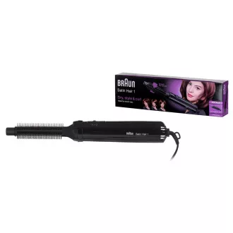 Braun AS110 Satin Hair 1 teplovdušná kulma, 2 teploty, 2 rychlosti, 200 W, ochrana proti přehřátí, černá Braun AS110 Satin Hair 1 teplovdušná kulma, 2 teploty, 2 rychlosti, 200 W, ochrana proti přehřátí, černá
