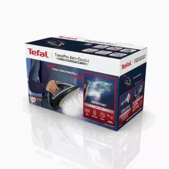 Tefal TurboPro FV5695E1 napařovací žehlička, 3000 W, automatické vypnutí, kropení, černá / modrá Tefal TurboPro FV5695E1 napařovací žehlička, 3000 W, automatické vypnutí, kropení, černá / modrá