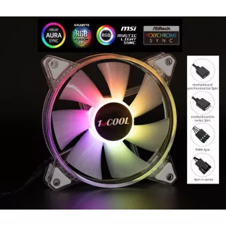 1stCOOL Ventilátor AURA EVO CRYSTAL, 120mm, ARGB 1stCOOL Ventilátor AURA EVO CRYSTAL, 120mm, ARGB