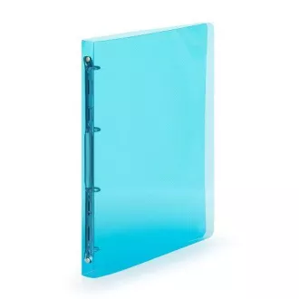 Pořadač A4 2cm 4 kroužky průhl. modrý