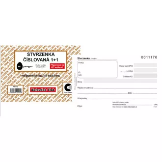 Tiskopis Stvrzenka A6 samopropis číslovaná 1+1 50 listů BALOUŠEK Tiskopis Stvrzenka A6 samopropis číslovaná 1+1 50 listů BALOUŠEK