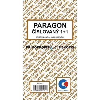 Tiskopis Paragon 8x15cm samopropis číslovaný 50 listů BALOUŠEK