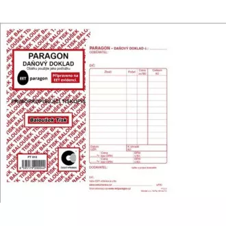 Tiskopis Paragon daň. doklad 8x15cm samopropis 50 listů BALOUŠEK
