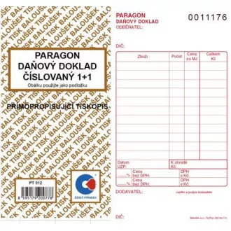 Tiskopis Paragon daň. doklad 8x15cm samopropis číslovaný 50 listů BALOUŠEK Tiskopis Paragon daň. doklad 8x15cm samopropis číslovaný 50 listů BALOUŠEK
