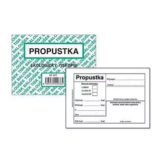 Tiskopis Propustka A7 50 listů BALOUŠEK