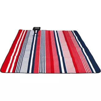 Pikniková deka 200x200 cm s ALU potahem, pruhy - červená