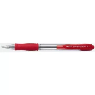 Kuličkové pero Pilot super grip 0,7mm červené / náplň 2110 tělo čiré