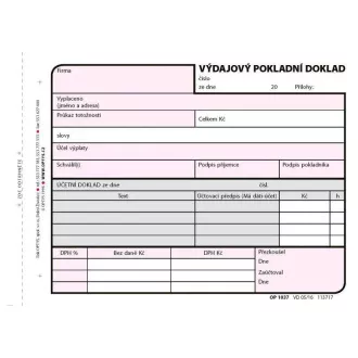Tiskopis Výdajový pokl. doklad A6 100 listů OPTYS