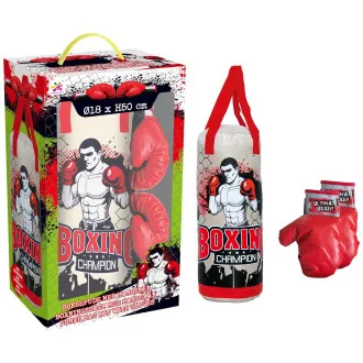 Juniorský boxerský set - boxovací pytel 50x18 cm a rukavice ENERO