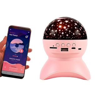 Noční LED projektor hvězd s USB, růžový