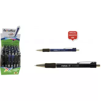 Kuličkové pero Flexoffice Iris plast 0,7mm modré tělo mix