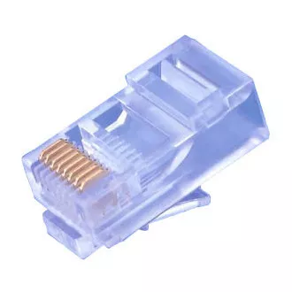 Konektor UTP RJ45 (8p8c), Cat5E, 50µm, licna(lanko) - 100 ks Konektor UTP RJ45 (8p8c), Cat5E, 50µm, licna(lanko) - 100 ks