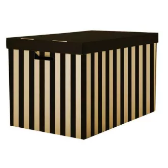 Archivační krabice s víkem 56x37x36cm černá nosnost 15kg 2ks