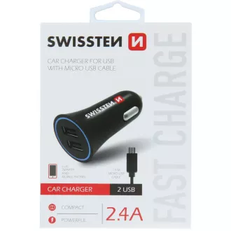 CL ADAP.24A POW.2xUSB+KAB.M.USB SWISSTEN