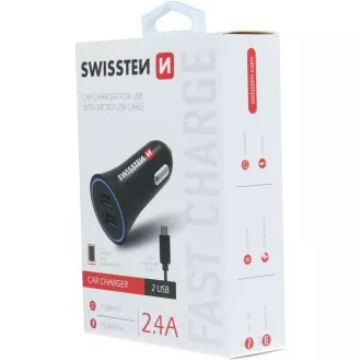 CL ADAP.24A POW.2xUSB+KAB.M.USB SWISSTEN