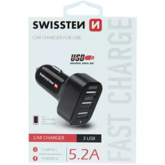 CL ADAPTÉR 3x USB 52A POWER SWISSTEN