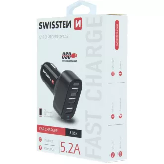 CL ADAPTÉR 3x USB 52A POWER SWISSTEN