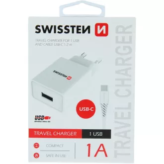 SÍŤ.1xUSB 1A +KAB.USB/TYPE C SWISSTEN