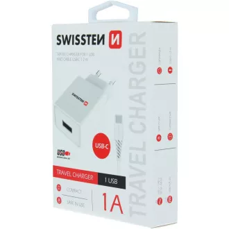 SÍŤ.1xUSB 1A +KAB.USB/TYPE C SWISSTEN