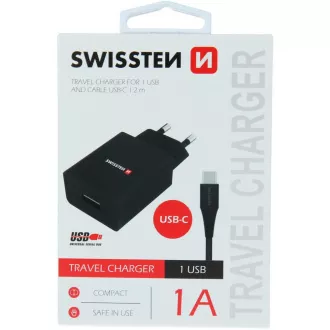 SÍŤ.1xUSB 1A +KAB.USB/TYPE C SWISSTEN