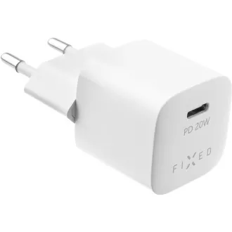 Mini adapter,USB-C kab, 20W, bílý FIXED