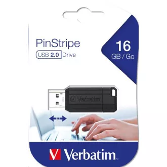 VERBATIM Flash Disk 16GB Store 'n' Go PinStripe, černá