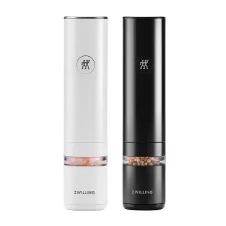 ZWILLING elektrické mlýnky na koření, černý a bílý, lithium-iontové baterie, USB nabíjení, 2 kusy - Enfinigy ZWILLING elektrické mlýnky na koření, černý a bílý, lithium-iontové baterie, USB nabíjení, 2 kusy - Enfinigy