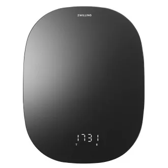 ZWILLING digitální kuchyňská váha, Li-ion baterie, USB napájení, LCD display, sklo / plast, černá - Enfinigy