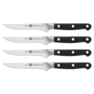 ZWILLING sada steakových nožů, 4 kusy, nerezová ocel, záštita, 57 HRC, rukojeť se třemi nýty - Pro ZWILLING sada steakových nožů, 4 kusy, nerezová ocel, záštita, 57 HRC, rukojeť se třemi nýty - Pro