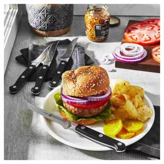 ZWILLING sada steakových nožů, 4 kusy, nerezová ocel, záštita, 57 HRC, rukojeť se třemi nýty - Pro ZWILLING sada steakových nožů, 4 kusy, nerezová ocel, záštita, 57 HRC, rukojeť se třemi nýty - Pro