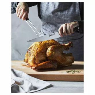 ZWILLING sada pro porcování masa, 1x plátkovací nůž 20 cm, 1x vidlička na maso - Pro