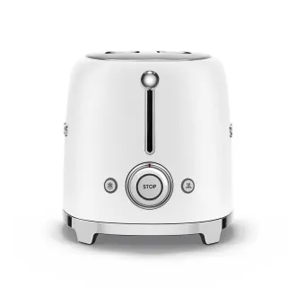 Smeg TSF01WHMEU toustovač / topinkovač, 2 toasty, 6 úrovní opékání, zásuvka na drobky, styl. 50. let, matně bílá