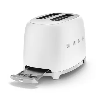 Smeg TSF01WHMEU toustovač / topinkovač, 2 toasty, 6 úrovní opékání, zásuvka na drobky, styl. 50. let, matně bílá