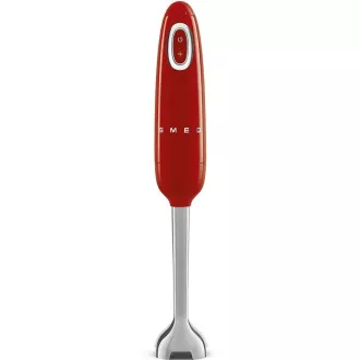 Smeg HBF11RDEU tyčový mixér, 700 W, 14850 RPM, turbo, 50\'s Style, protiskluzová rukojeť, červený