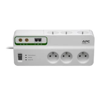 APC Home/Office SurgeArrest 6 Outlets with Phone & Coax Protection 230V France, 3m APC Home/Office SurgeArrest 6 Outlets with Phone & Coax Protection 230V France, 3m