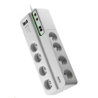 APC Performance SurgeArrest 8 outlets with Phone & Coax Protection 230V France, 2.7m APC Performance SurgeArrest 8 outlets with Phone & Coax Protection 230V France, 2.7m