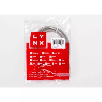 LYNX patch kabel Cat5E, UTP - 1, 5m, šedý