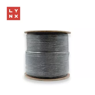 LYNX FTP kabel, Cat6, PVC (Eca), celoměděný, vnitřní, šedý, cívka 305m
