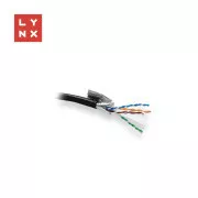 LYNX FTP kabel Cat6, PE (Fca), celoměděný, venkovní, černý, cívka 305m