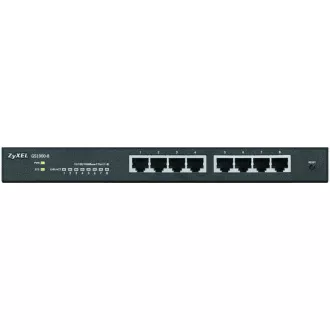 Zyxel GS1900-8 8-port Desktop Gigabit Web Smart switch: 8x Gigabit metal, IPv6, 802.3az (Green), fanless v2