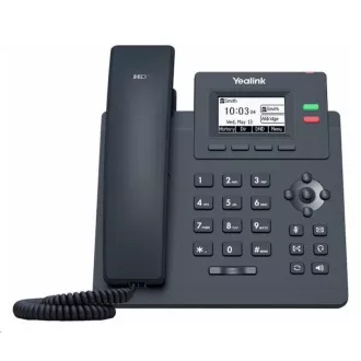 Yealink SIP-T31P IP telefon, 2, 3" 132x64 grafický, 2x RJ45 10/100, PoE, 2x SIP, s adaptérem