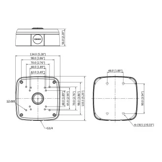 Dahua PFA121-V2, zapojovací box hranatý univerzální
