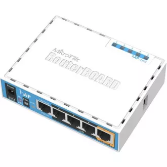 MikroTik hAP, 650MHz CPU, 64MB RAM, 5x LAN, integr. 2.4GHz Wi-Fi, WPS, vč. L4